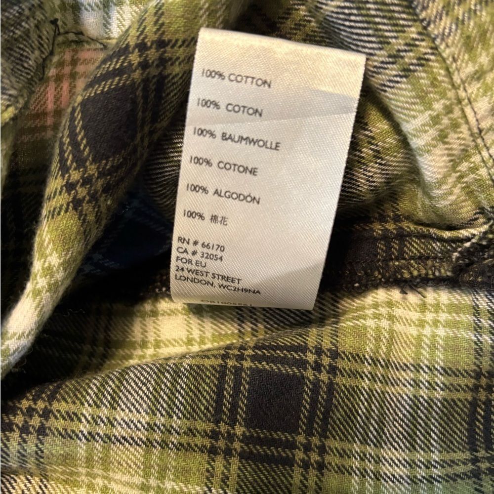 Urban Outfitters Green Plaid Flannel Shirt Size S | Grunge Soft Button-Up EUC - Picture 4 of 5